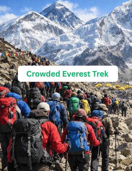 Everest Trek crowded