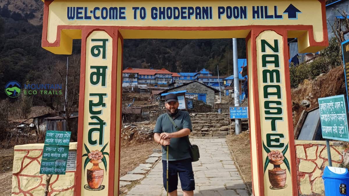 Senior Trekker walking to Poon Hill