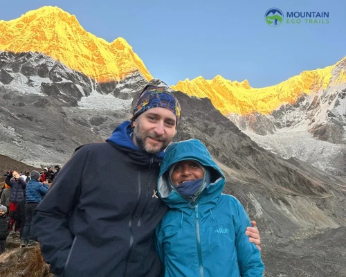 Beginner Trekkers Reaching Annapurna Base Camp