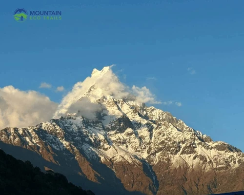 Macchapuchre Covered With Clouds