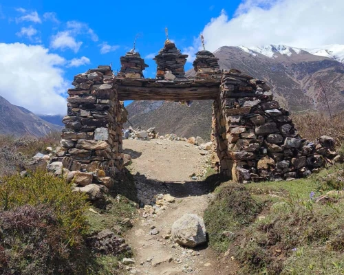 Small Gate To Enter Lho Village
