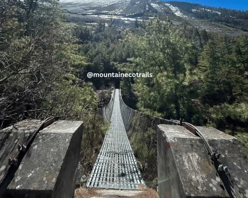 Suspension Bridge In Chame To Pisang
