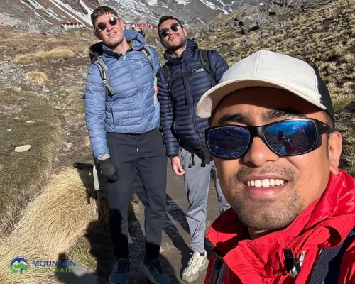 Trekker Enjoying Near Annapurna Base Camp