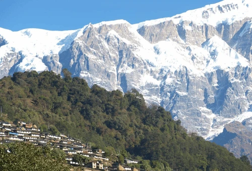Sikles Village with Himalayas